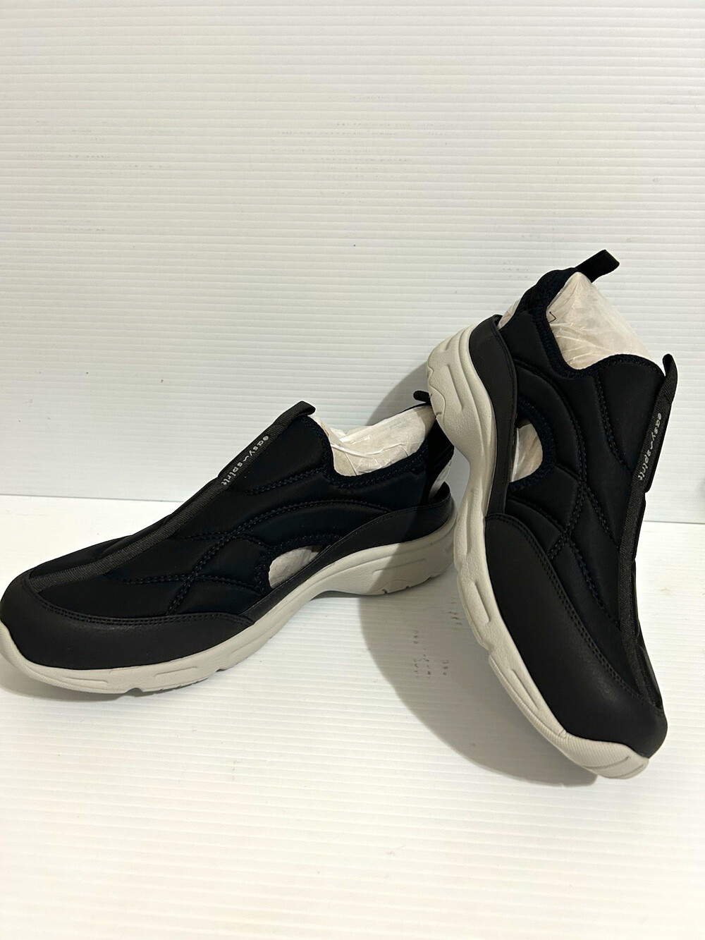 Easy Spirit BRAYER2 Womens Comfort Slip-On Leather Shoes Black/White 10.5W